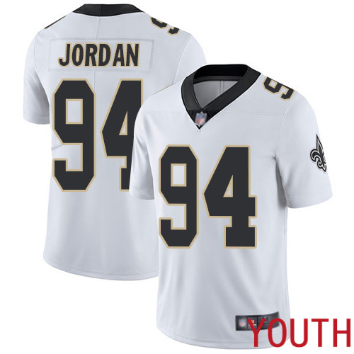 New Orleans Saints Limited White Youth Cameron Jordan Road Jersey NFL Football #94 Vapor Untouchable Jersey->youth nfl jersey->Youth Jersey